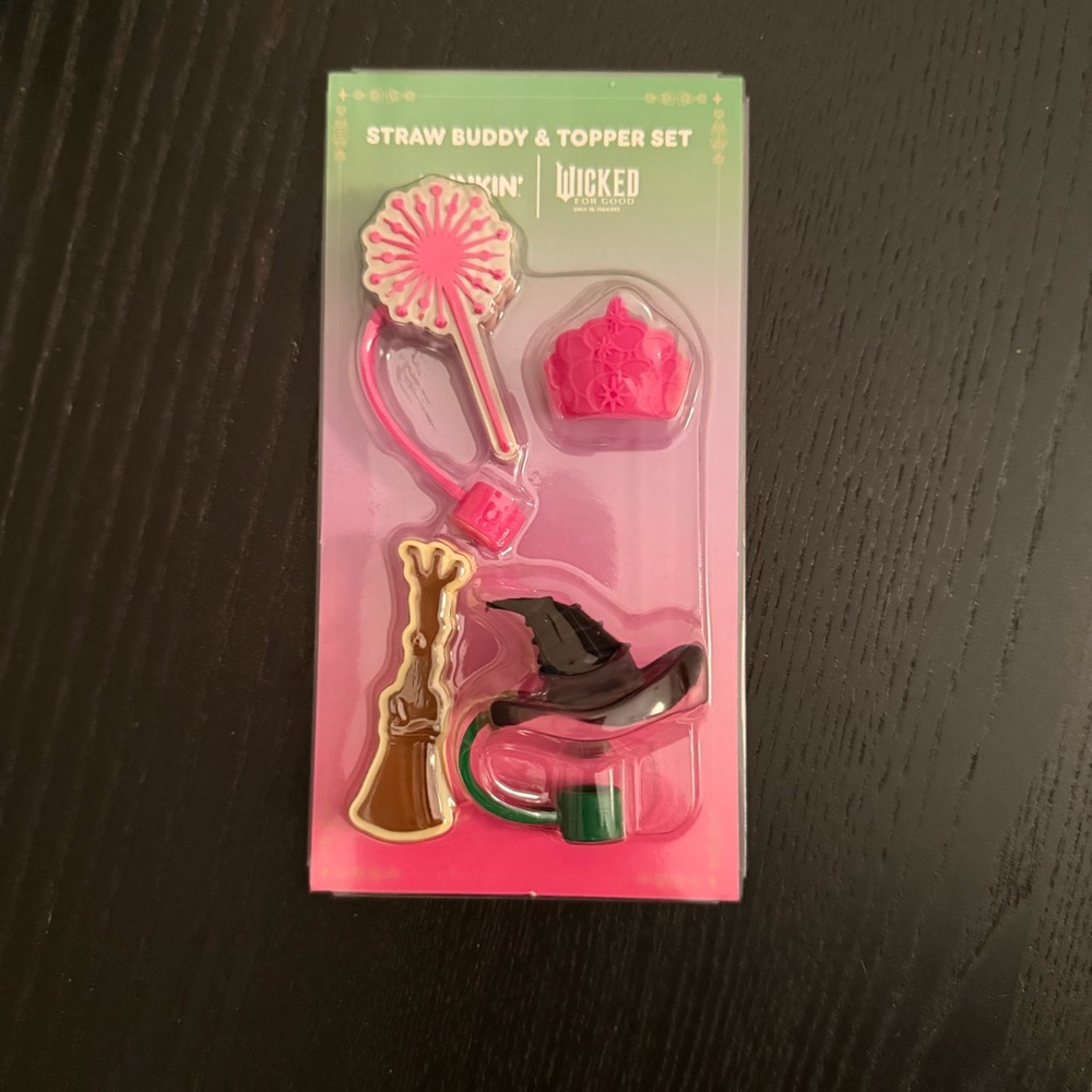 Wicked Straw Buddy & Topper Set NWT Pink Witch Accessories